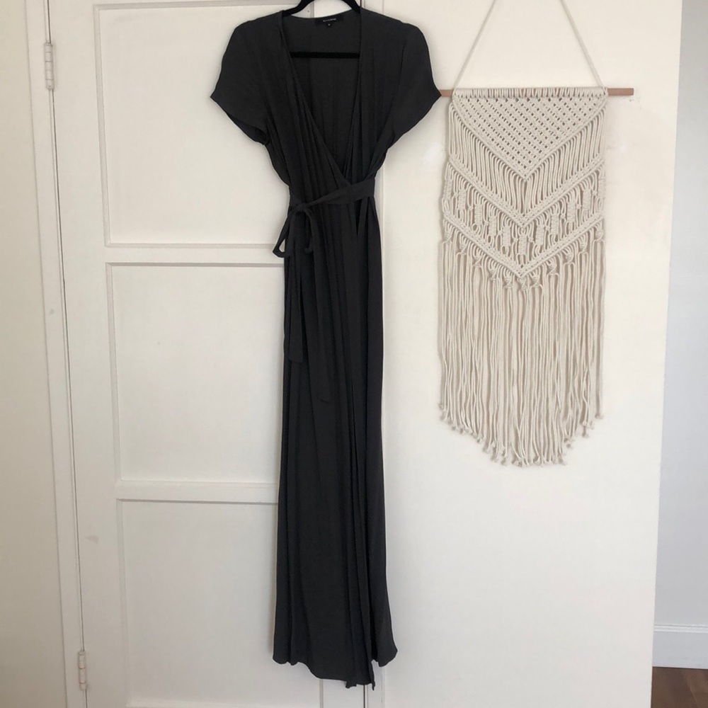Olivaceous Gray Wrap Dress